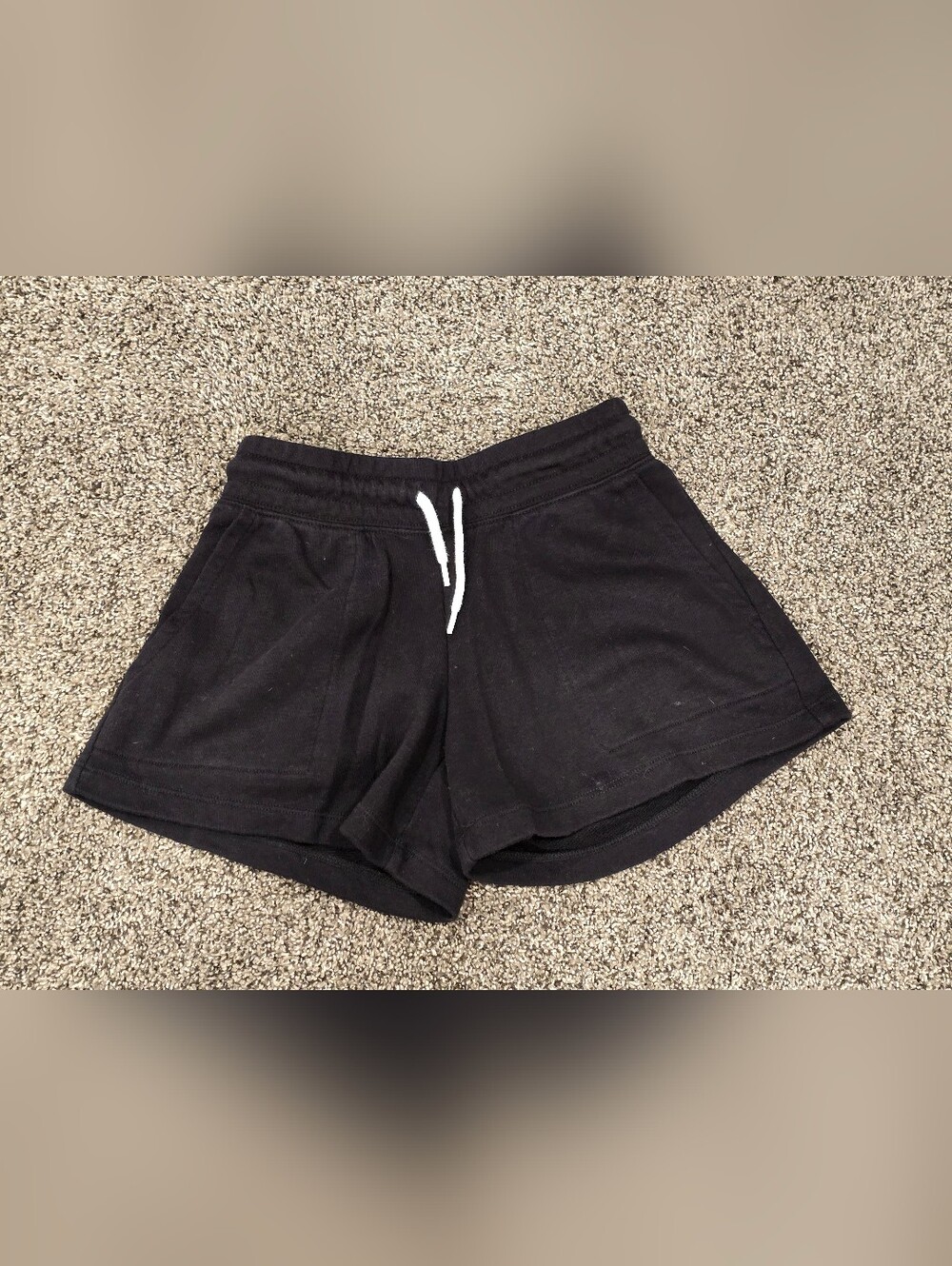 Old Navy Black Athletic Lounge Shorts with White Drawstring